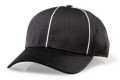 Mesh Football Referee Cap-Black with White Piping