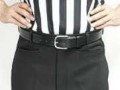 Black Flat Front Referee Pants with Belt Loops